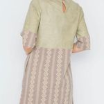 Hidden Alley Contrast Boho Shift Dress in Mocha/Olive - Medium, Half Sleeve, NWT Photo 1