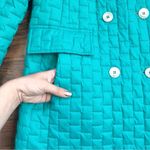 vintage • 60s teal quilted coat lightweight double breasted aqua turquoise Size XS Photo 5
