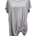 Double Zero Pale Gray Knot Front Short Sleeve Top Women’s Size Large Photo 6