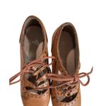 Restricted Y2k Lace Up Platform Wedges Women's Size 7.5 Leather Academic Prep Brown Photo 5