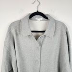 Good American Grey Cropped Sweatshirt Jacket Shacket Cotton Size 5/6 (2XL-3XL) Photo 11