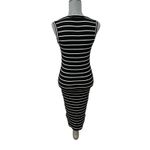 LNA Sleeveless Bodycon Midi Dress Black White Stripe Cutout Ribbed S Stretchy Photo 8