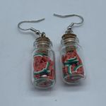 NEW Watermelon slices in mason jar fashion earrings Photo 9