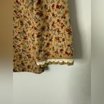 Nice Claup Japan vintage Y2K tan floral long sleeve corduroy collared top. M Size M Photo 2