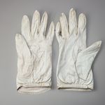 Christian Dior Rare 60s Vintage  Leather Gloves Silk Lined Sz Small Ivory Cream Photo 3