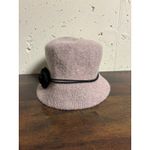 Vintage Sears Wool Blend Cloche Hat Purple with Black Flower – One Size Photo 2