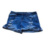 Aeropostale  Womens Shorts Size 6 Destructed Denim Cuffed Ripped Blue‎ Jean Photo 2