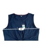Tommy Hilfiger  Blue Ribbed‎ Twist Sleeveless Top Blouse LARGE Casual Preppy Photo 7