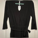 Ny Collection Size Petite Medium Black Jersey Belted Jumpsuit Photo 3