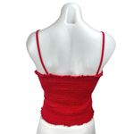 Brandy Melville Womens Red Sleeveless Cami Camisole Smocked Crop Tank Top Size S Photo 1