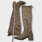 Kensie Over The Knee Womens Suede Draw String Side Zip Riding Heel Boots Size 7M Tan Photo 4