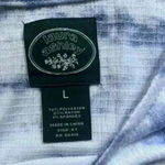 Laura Ashley  Blue White Tie Dye Stripe Tie Shoulder Tank Top Size L Photo 2