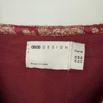 ASOS Curve Maxi Dress Womens 26 Multicolor Metallic Gathered Waist Front Slit Photo 4