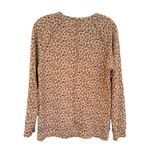 Caslon  Animal Print Leopard Sweater Women's XS Tan Boho Hippie Preppy Classic Photo 7