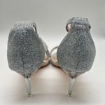 Allegra K Sandals Womens 11 Silver Glitter Strap Stiletto Heels Open Toe NEW Photo 5