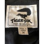 Vintage 80's leather Tiger Fox bomber black jacket large shoulders size medium Photo 11