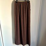 Women’s Casual Day to Night Crinkled Wide Leg Elasticized Tie Knot Waist Pant Brown Size undefined Photo 4
