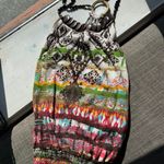 Almost Famous Women’s Beaded Halter Top Size M Boho Tribal Print Summer Festival Photo 3