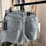 BLANK NYC  Reeve Nonstretch High Waist Cutout Denim Shorts Photo 1