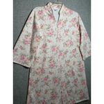 Miss Elaine Medium House Coat Robe Floral Womens Quilted Zip Pink White Womens Photo 3