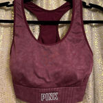 PINK - Victoria's Secret  Maroon Burgundy Racerback Sports Bra Medium Photo 0