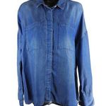 A New Day Button Down Dark Wash Denim Shirt Photo 0