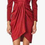 ASTR The Label Red Alma Long Sleeve Draped Mini Dress Women’s Size Small Photo 0