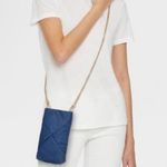 A New Day Cell Phone Blue With Gold Strap Crossbody Purse Bag Photo 5