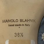 Manolo Blahnik  Women's White Campari Embroidered Chambray Mary Jane size 38.5 Photo 8