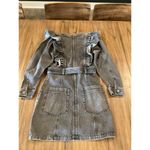 Anthropologie Alexia Magali Pascal Denim Carbon Mini Dress Ruffle belt accent 6 Black Photo 10