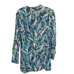 La Blanca  Cover‎ Up Tunic Dress Blue Green Palm Leaf Print Womens Medium Photo 3
