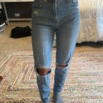 American Eagle  Medium Wash Straight Ripped Leg Jeans  Photo 0