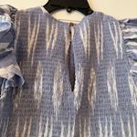 Saylor Zinnia Blue Ruffled Ikat Voile Mini Dress Size Small Photo 8