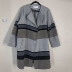 CUPCAKES & CASHMERE Open Coat Striped Long Allesa Color‎ block neutral Gray Size L Photo 2