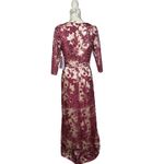 JS Collections  Womens Embroidered Lace Gown Wine Rose Size 6 NWT Photo 2
