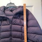 Patagonia Women's Black Puffer Long Trench Coat Medium Duck Down Winter Photo 2