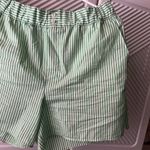 ZARA  Green Striped Shorts Photo 4