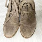 Merona Sz 8.5 Womens Beige Lace Up Booties Faux Suede Photo 2