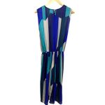 Zimmerman blue‎ colorblock pleated 100% silk knotted dress size 2 Blue Photo 5