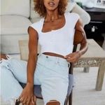 Free People  Maggie Ripped Crop Straight Leg Jeans in Paradise Blue Size US 25 Photo 9