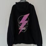Black Graphic Skull Lighting Bolt Hoodie Size L Size L Photo 2