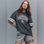 Anthropologie NWT  x The Wild Collective Sparkle Yankees MLB Jersey Tee Photo 1
