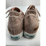 Womans Blowfish Malibu Fashion Sneakers 8.5 Pink Lace Up Zip Up Distressed Wedge Photo 3