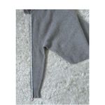 Saks 5th Avenue Saks Fifth Avenue Small Gray Cashmere Boxy Waffle Knit Turtleneck Sweater Photo 8