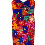 PatBO Aster Fringe Trim Floral Midi Sheath Dress Sz 6 Photo 6