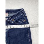True Religion Dark Wash Boot Cut Jeans white stitching Womens Size 27 Photo 3