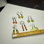 Bead Dangle Drop Pierced Earrings Lot Of 5 Beaded Green Orange Yellow Etc Photo 6