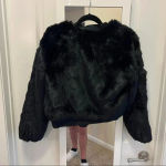 J Brand 186  Black Faux Fur Coat Photo 4