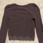 Free People  Women's Gray Cropped Long Sleeve Ribbed Crop Top Size XS Photo 3