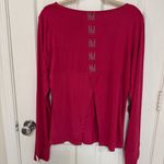 Nicole Miller NWT  Long Sleeve Split Back T in Fuchsia 1X Photo 1